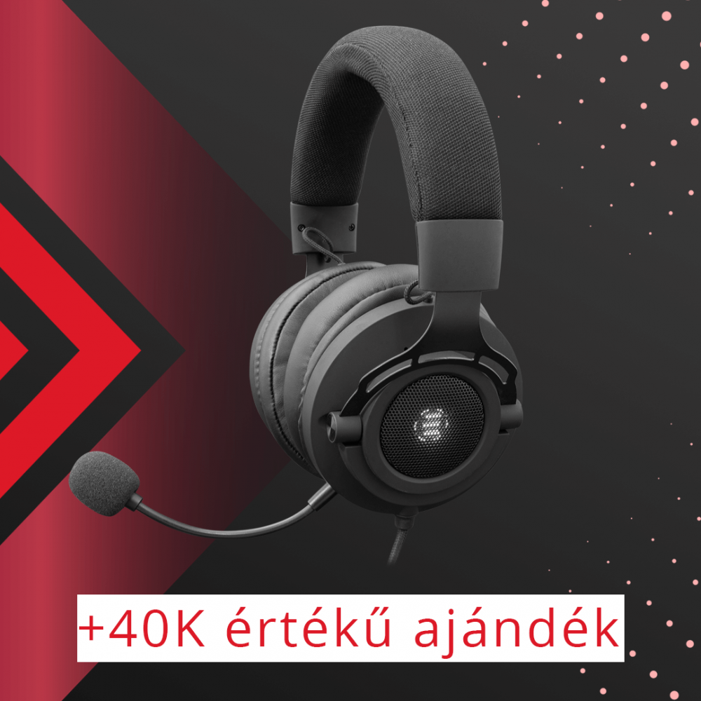 eShark Koto eSport gamer mikrofonos fejhallgató, tiszta hangzás, ergonomikus kényelmes fülpárnák, PS4 kompatibilis